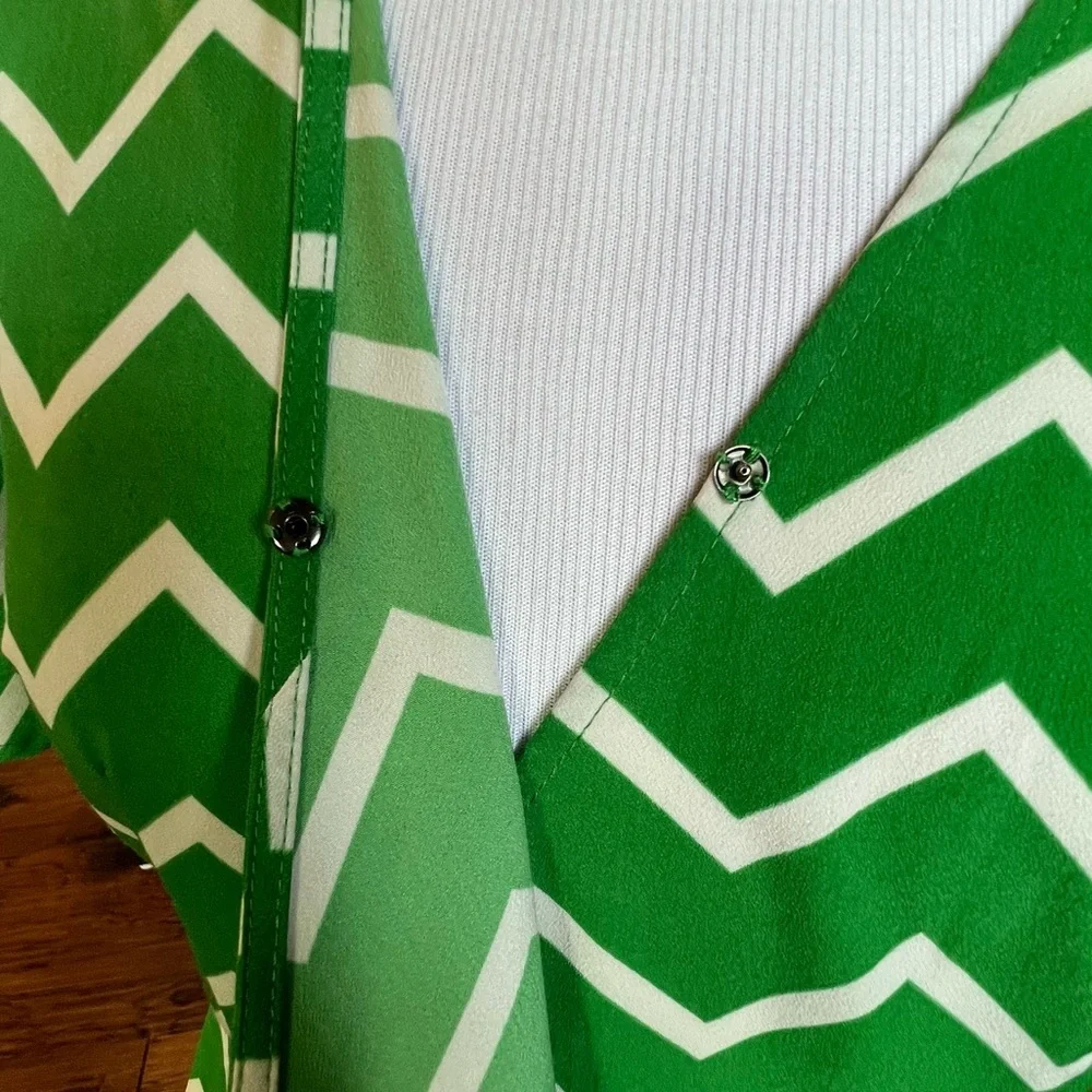 Who What Wear Maxi Wrap Dress Women's Small Kelly Green White Summer Long Length - Picture 10 of 16